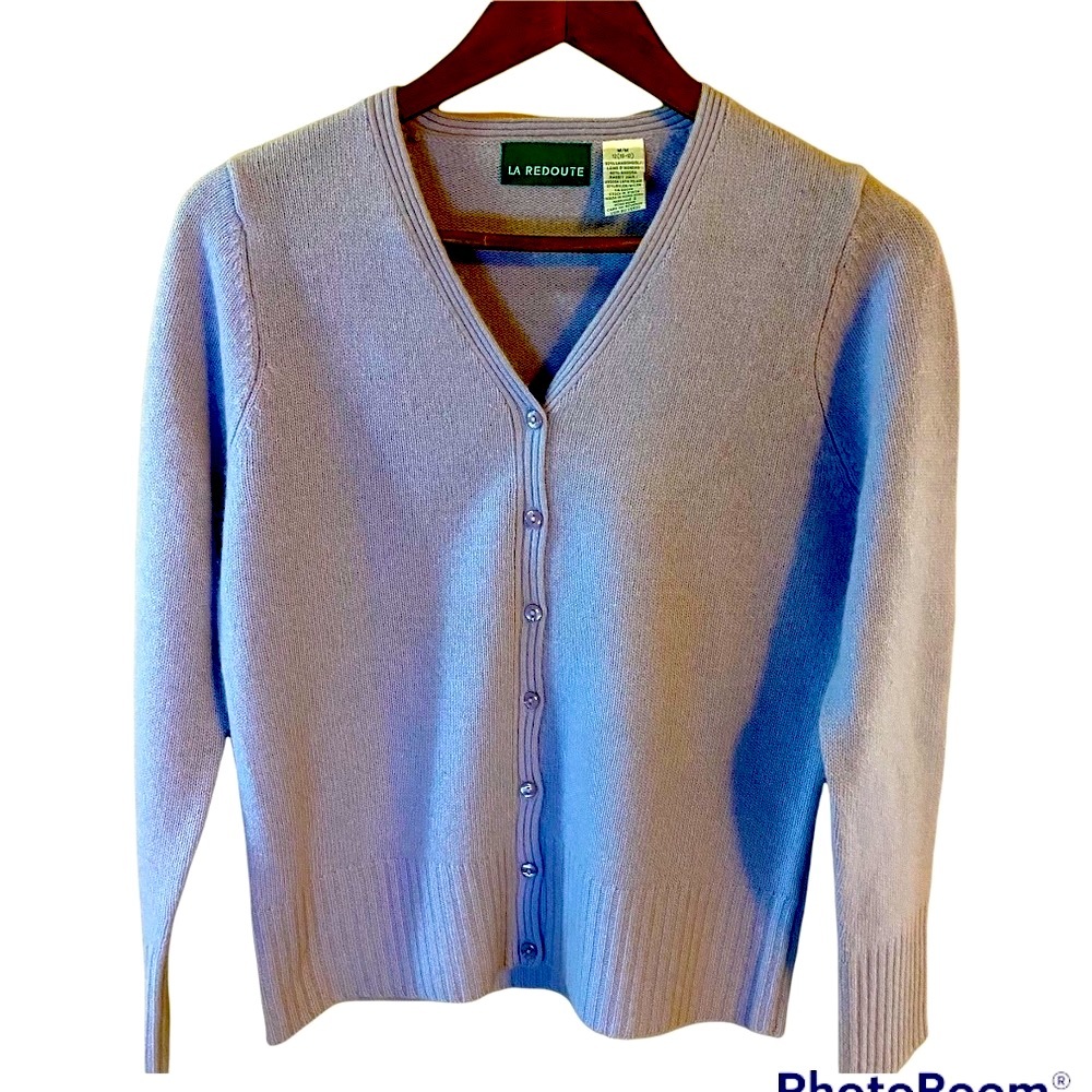 La Redoute Soft wool angora lavender cardigan.